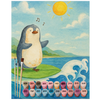 Paint by Numbers - Penguin Surfer by Mr. & Mrs. Panda