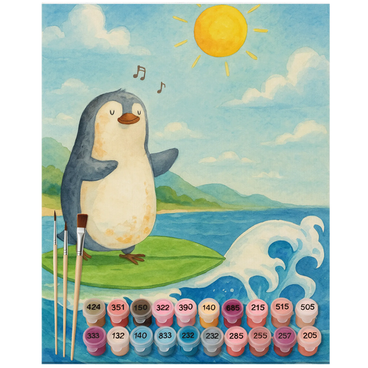 Paint by Numbers - Penguin Surfer by Mr. & Mrs. Panda