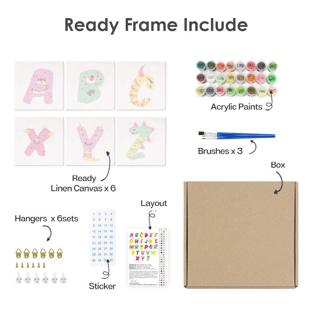 Paint by Numbers – Alphabet Painting Kit | A to Z Funky Monsters
