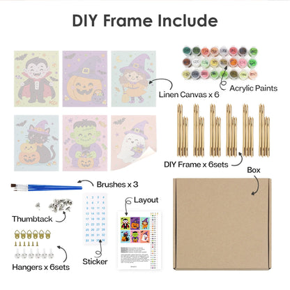 Paint by Numbers – 6 Mini Paintings | Colorful Costume Kids Set