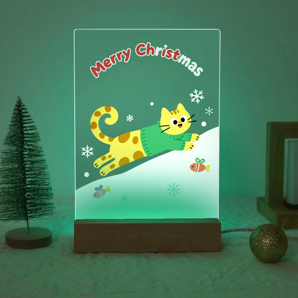 Paint by Numbers - Christmas Light | Cat Sledding down the Hill