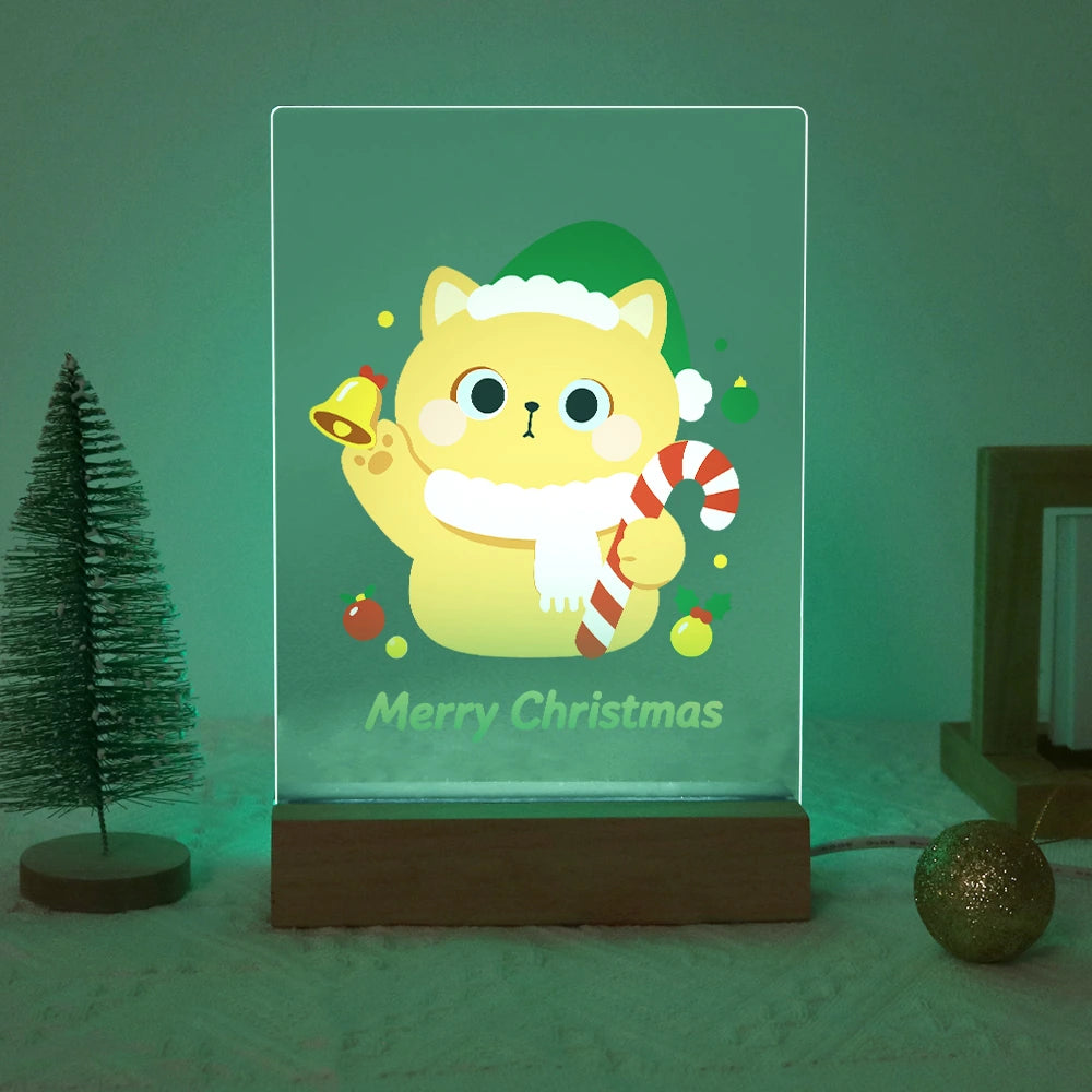 Paint by Numbers - Christmas Light | Cat with Bell and Green Hat
