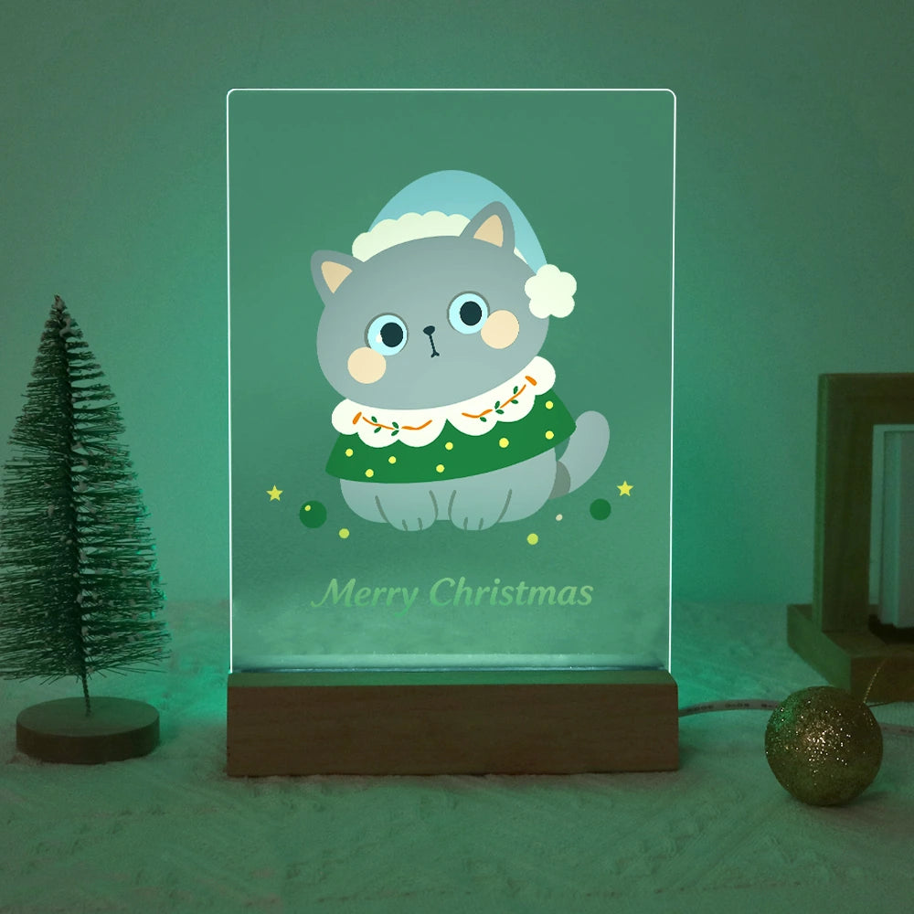 
Paint by Numbers - Christmas Light | Grey Cat in a Festive Collar
