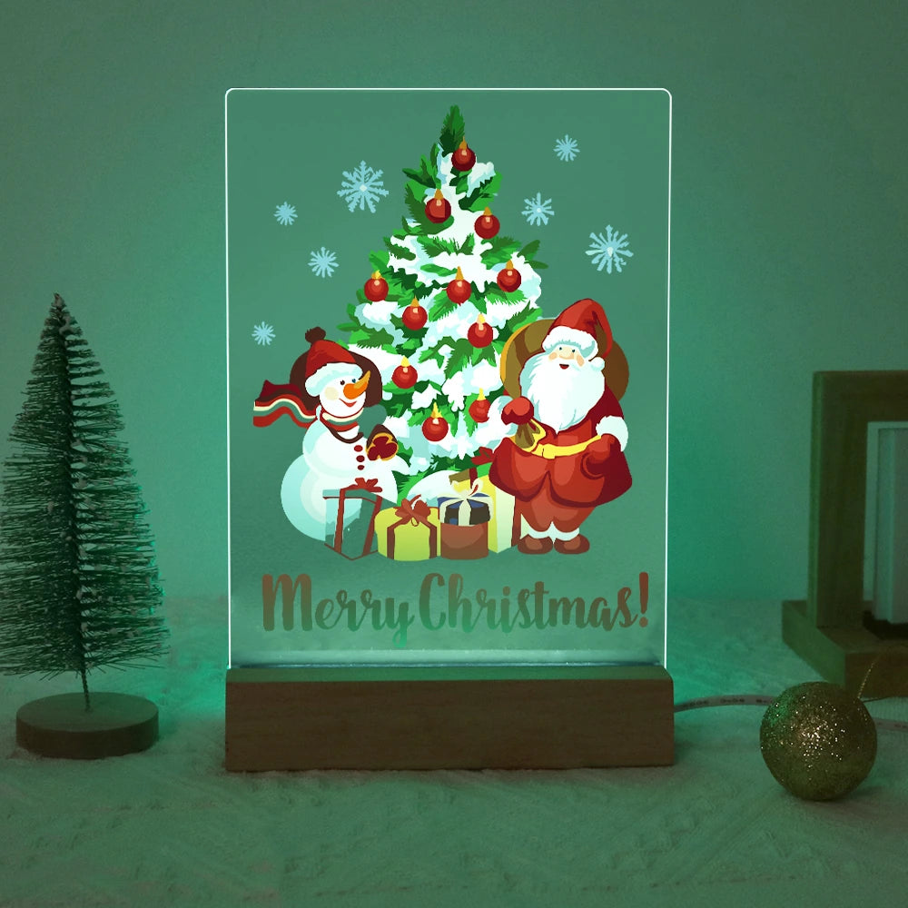 
Paint by Numbers - Christmas Light | Santa and Snowman at the Tree