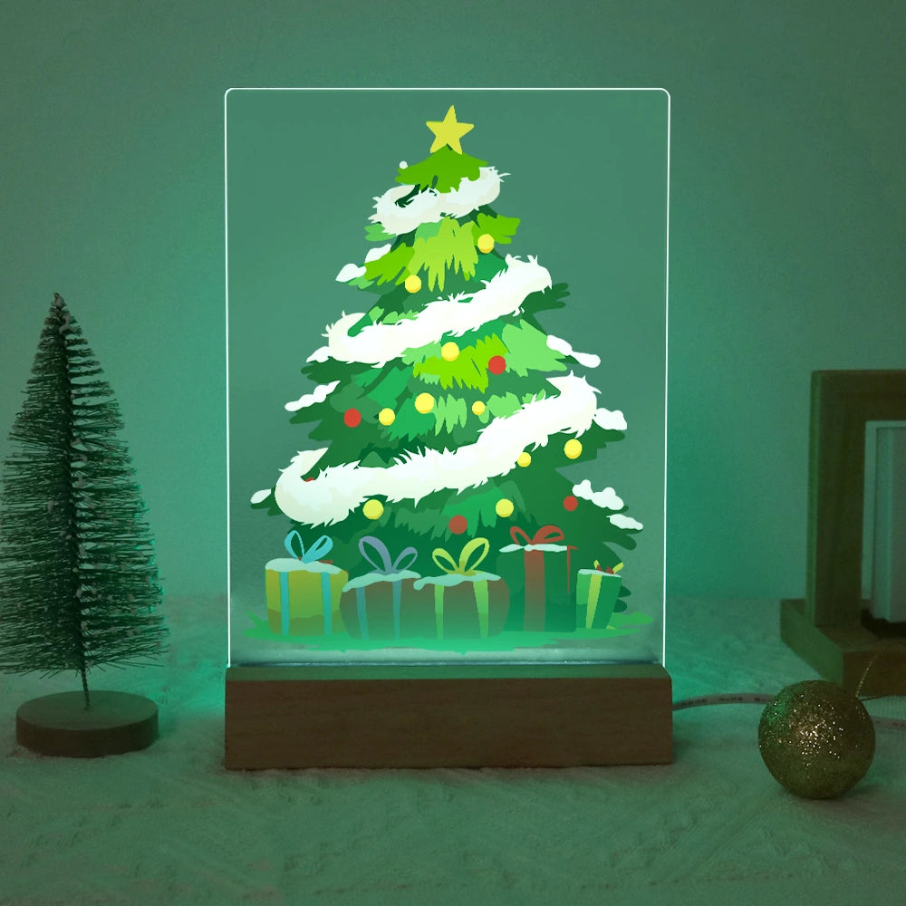 
Paint by Numbers - Christmas Light | Snow-Covered Tree with Presents