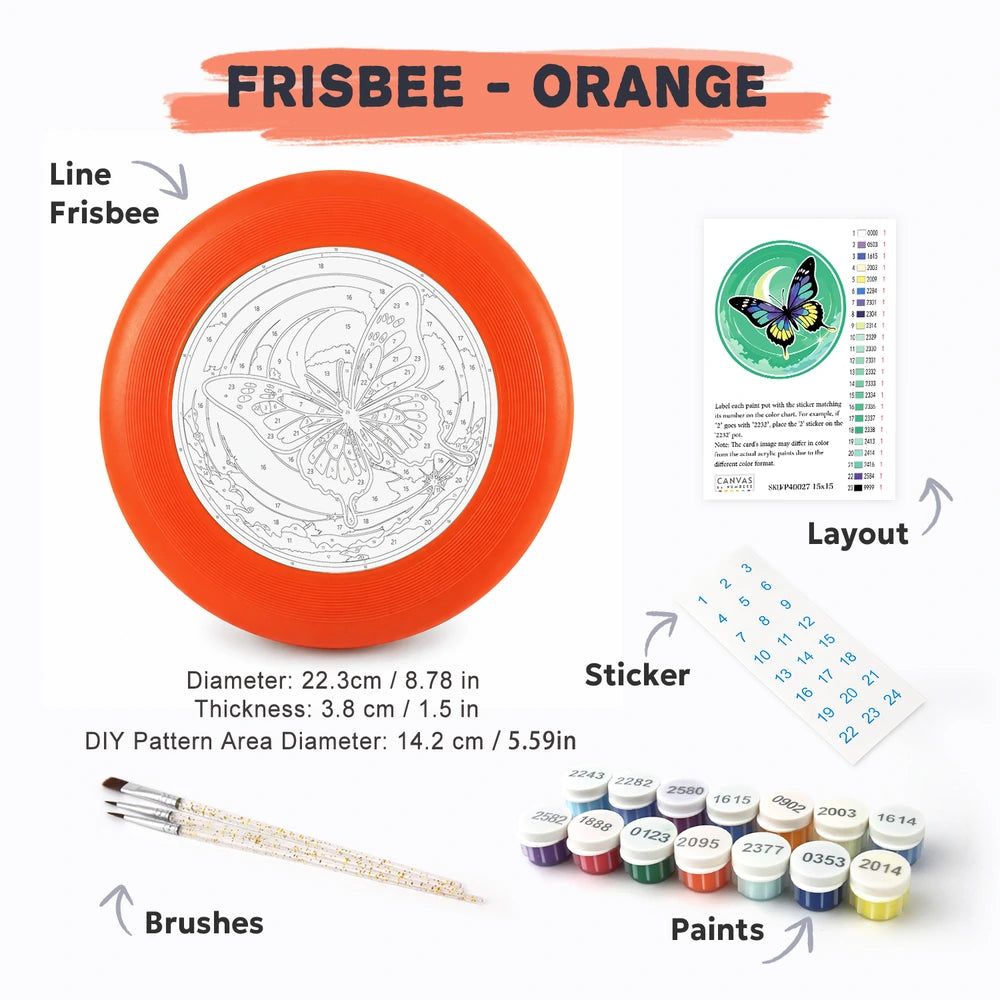 
Paint by Numbers - Frisbee | Butterfly and Crescent Moon