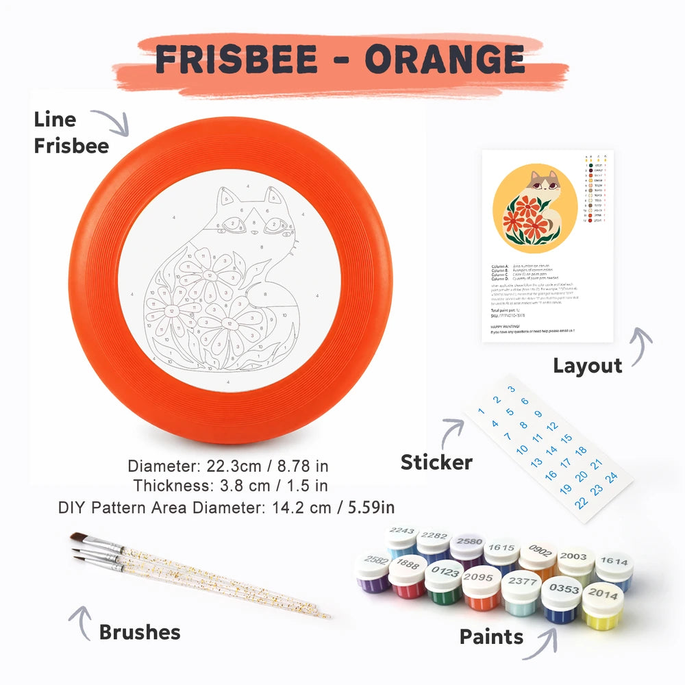 Paint by Numbers - Frisbee | Cat with Orange Blooms