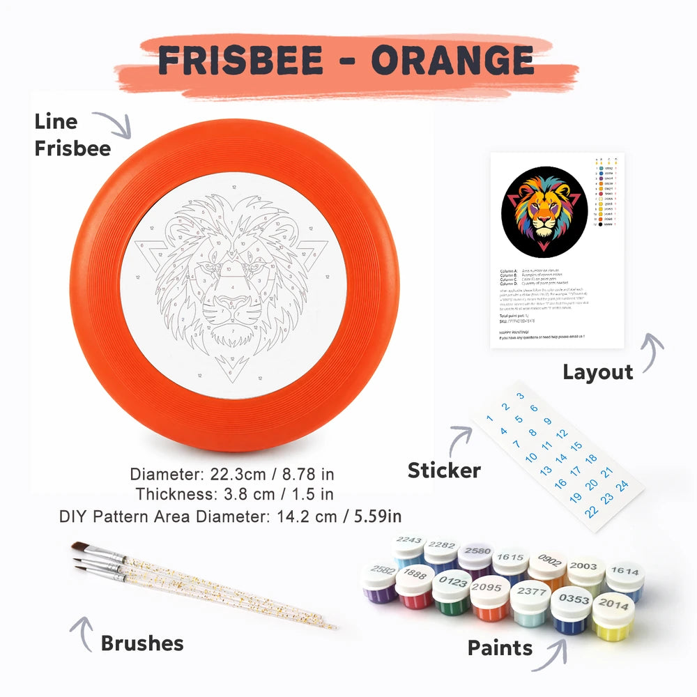 Paint by Numbers - Frisbee | Colorful Lion Emblem