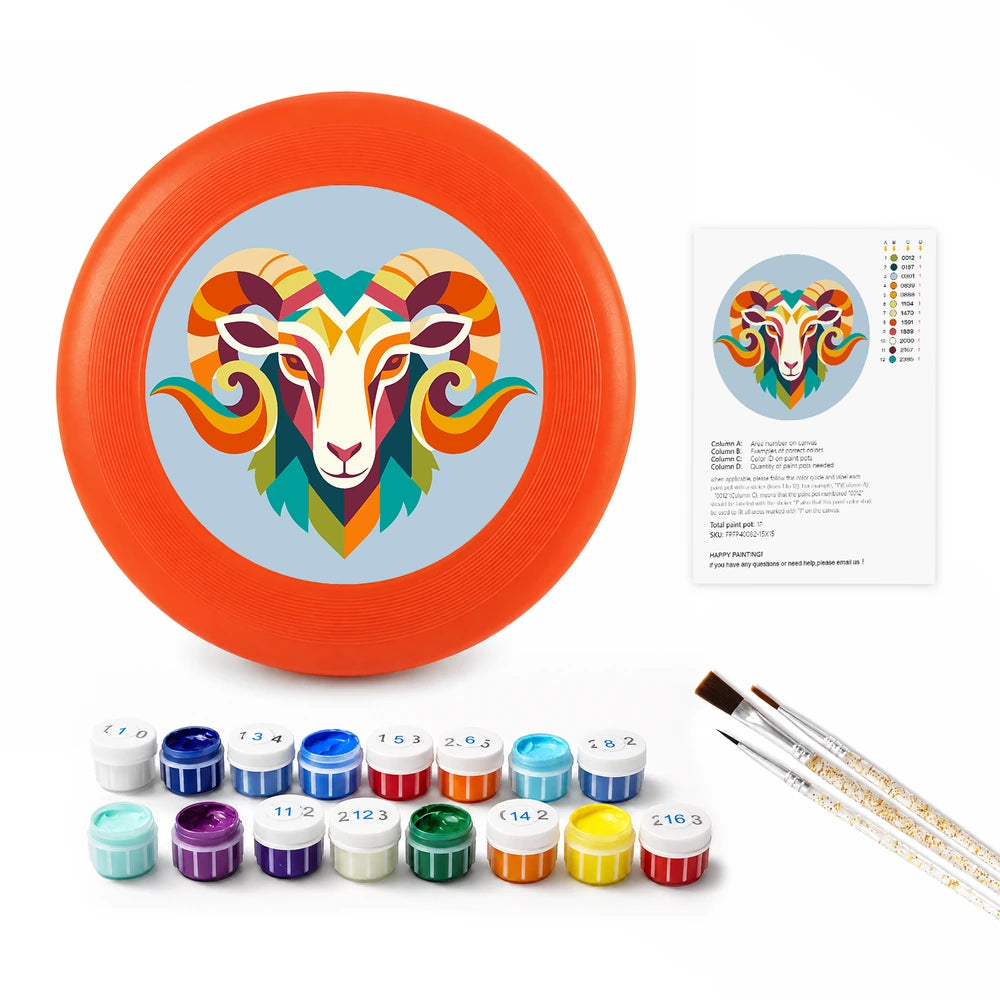 
Paint by Numbers - Frisbee | Colorful Ram Head