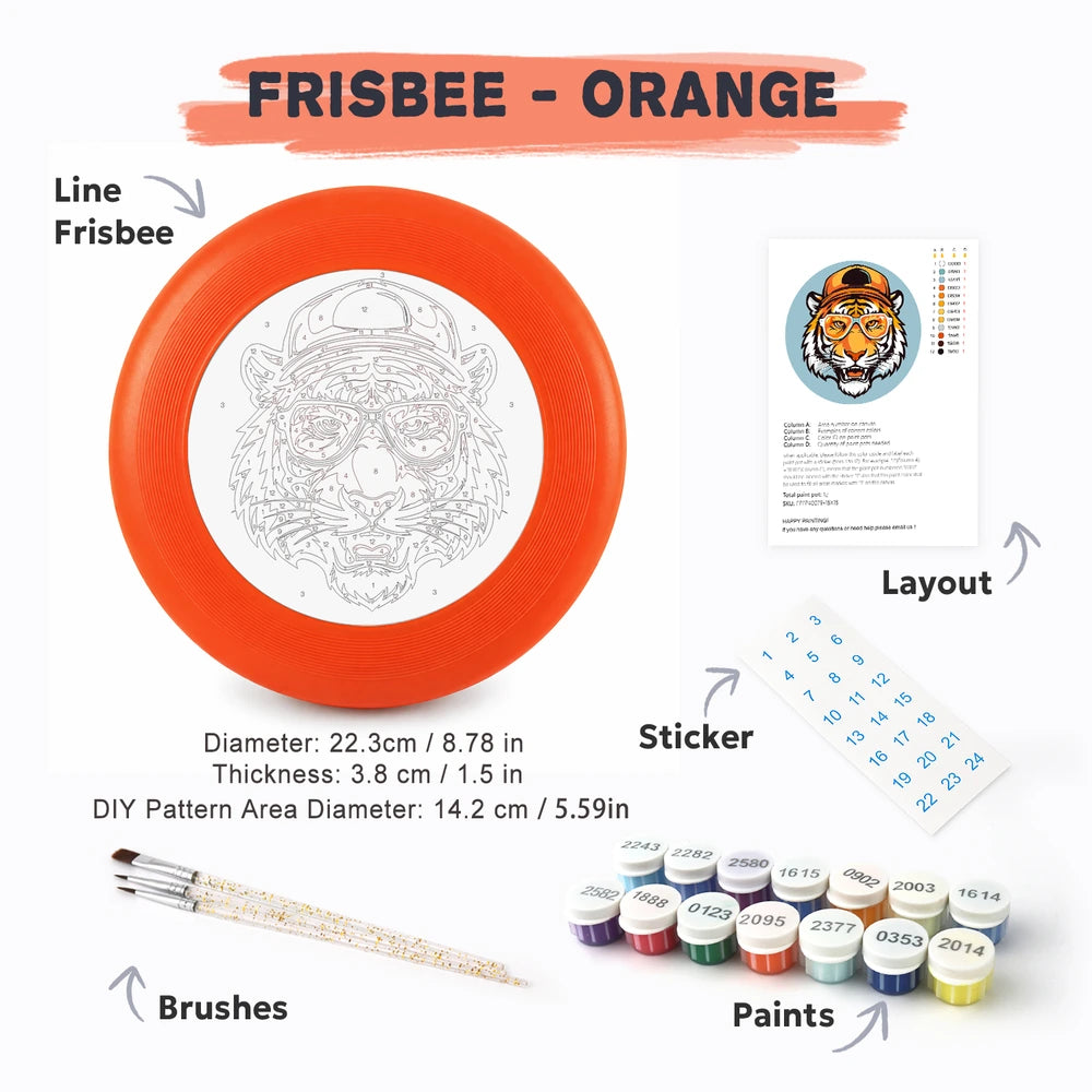 Paint by Numbers - Frisbee | Cool Tiger in a Cap