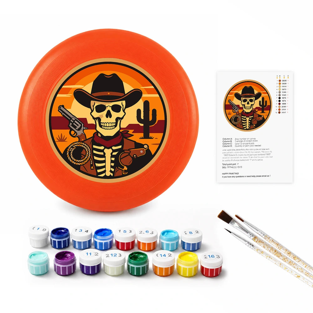 
Paint by Numbers - Frisbee | Cowboy Skeleton