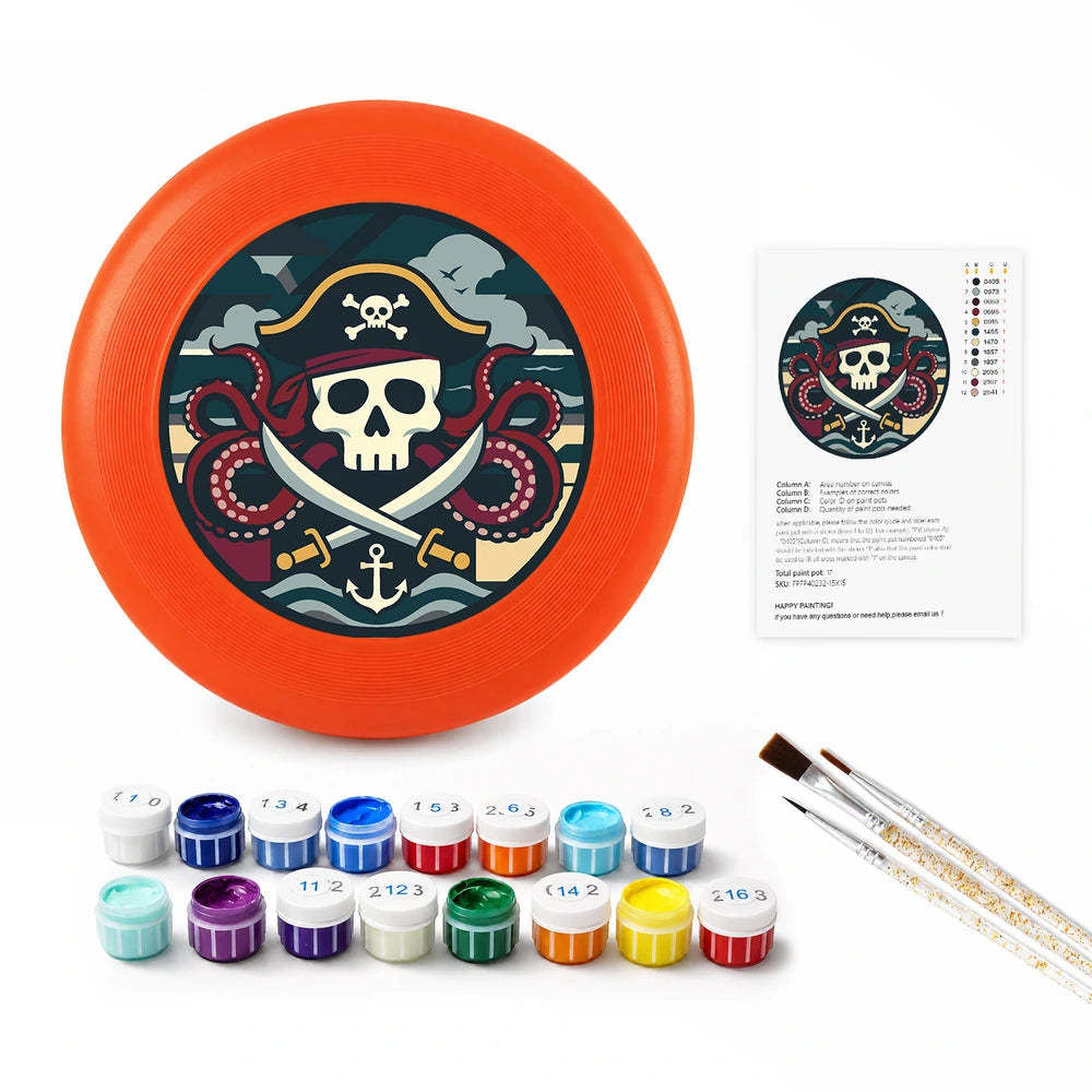 Paint by Numbers - Frisbee | Pirate Skull and Anchor