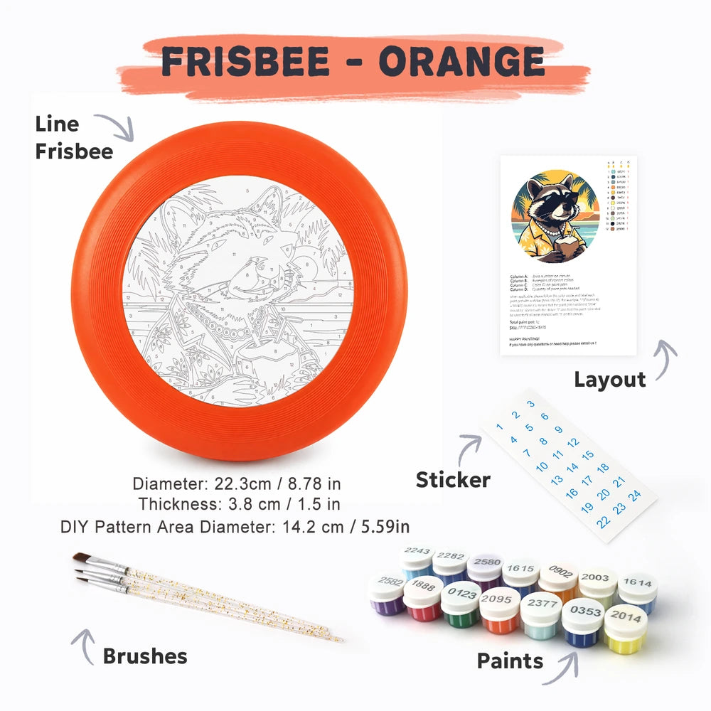 Paint by Numbers - Frisbee | Raccoon on Holiday