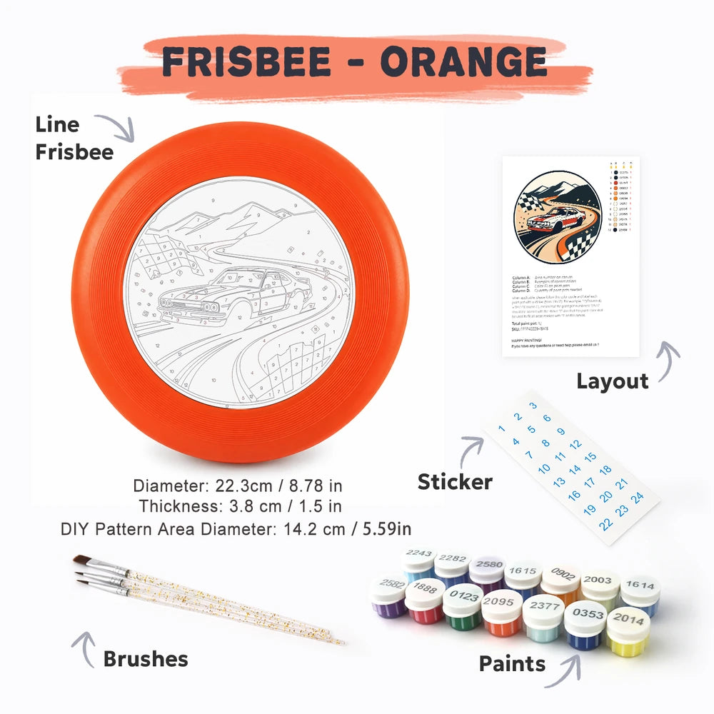 Paint by Numbers - Frisbee | Race Car on the Track