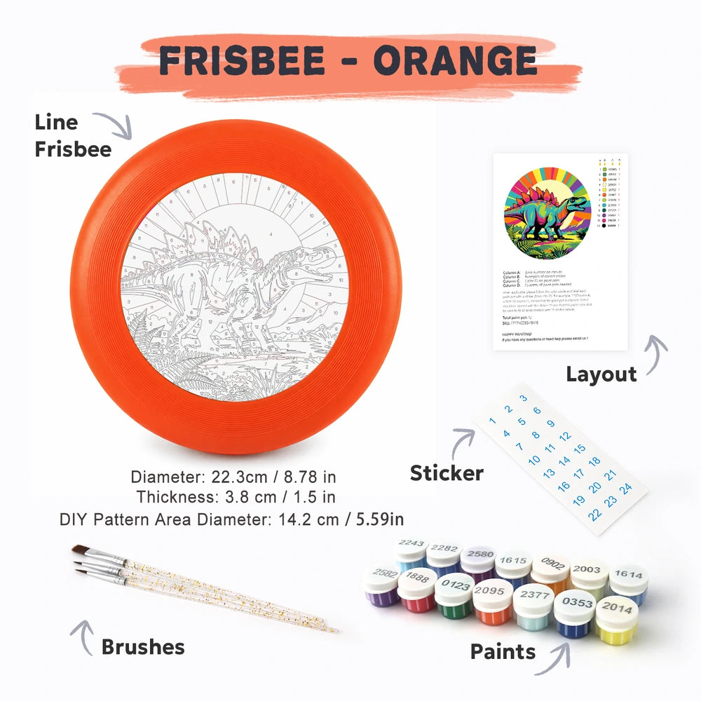 
Paint by Numbers - Frisbee | Rainbow Stegosaurus
