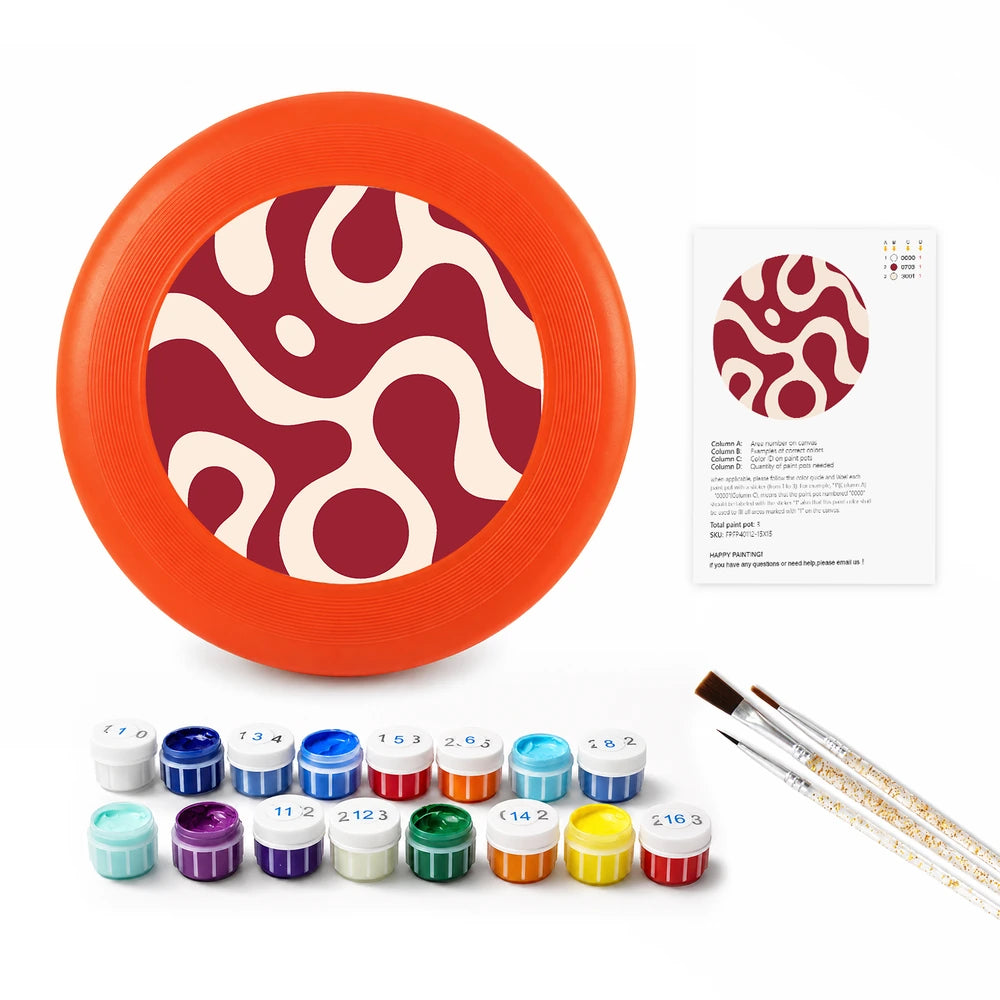 
Paint by Numbers - Frisbee | Red Squiggle Pattern