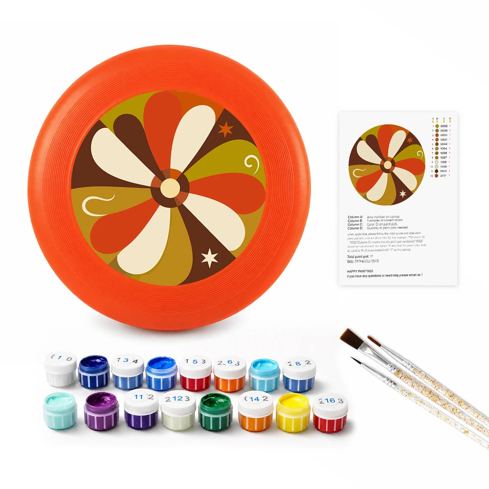 Paint by Numbers - Frisbee | Retro Brown Flower