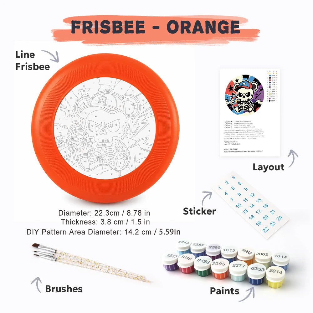 
Paint by Numbers - Frisbee | Skater Skeleton