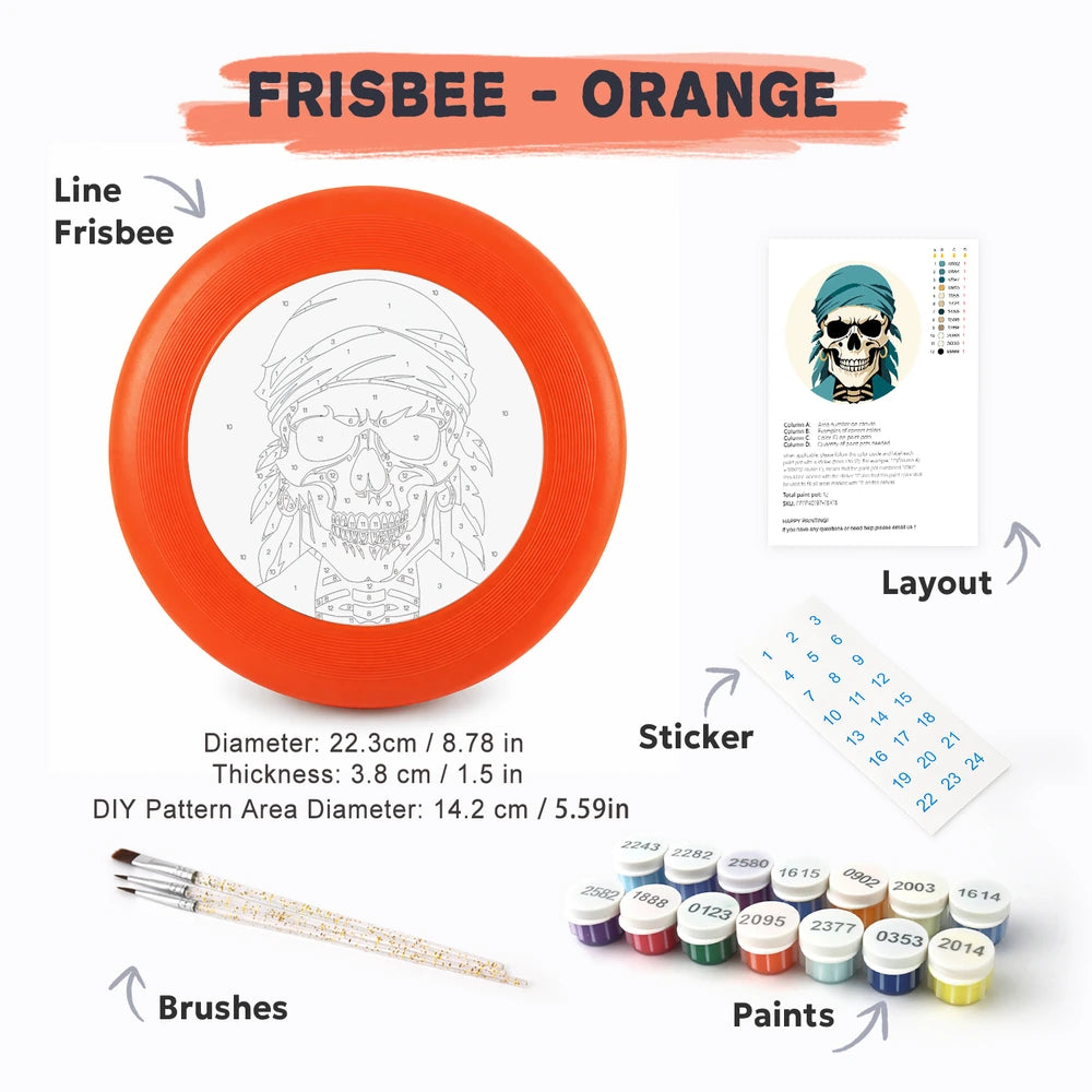 Paint by Numbers - Frisbee | Skull in a Teal Bandana