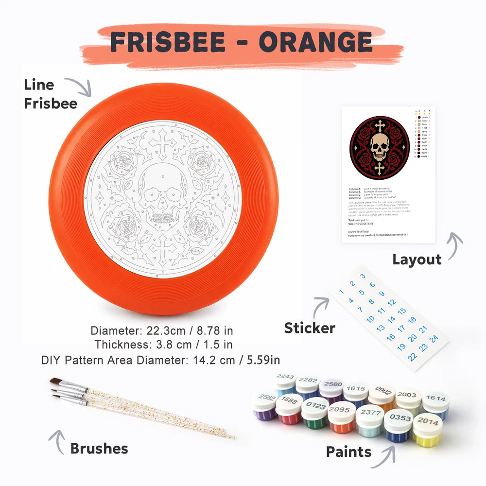 
Paint by Numbers - Frisbee | Skull with Roses