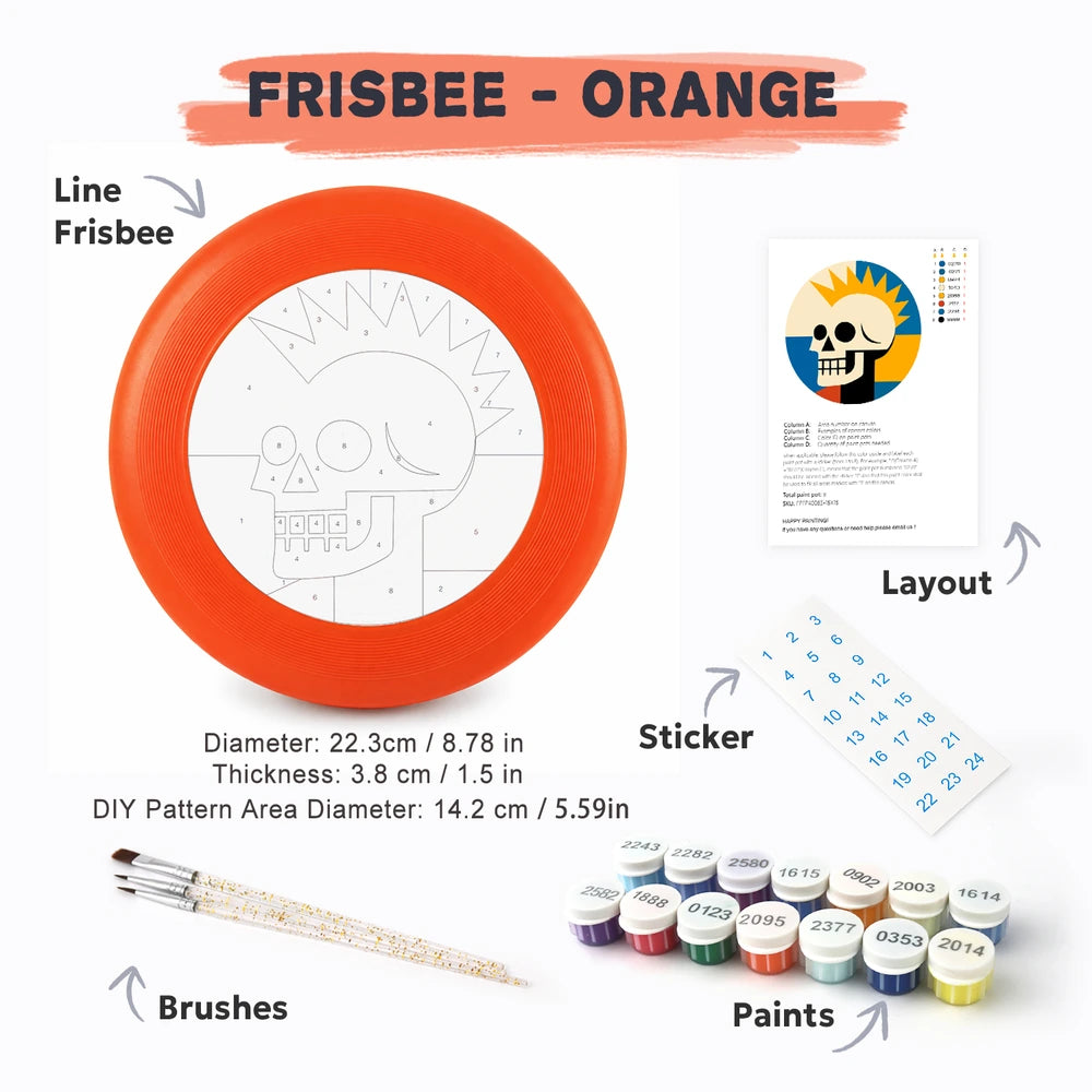 Paint by Numbers - Frisbee | Sunburst Skull