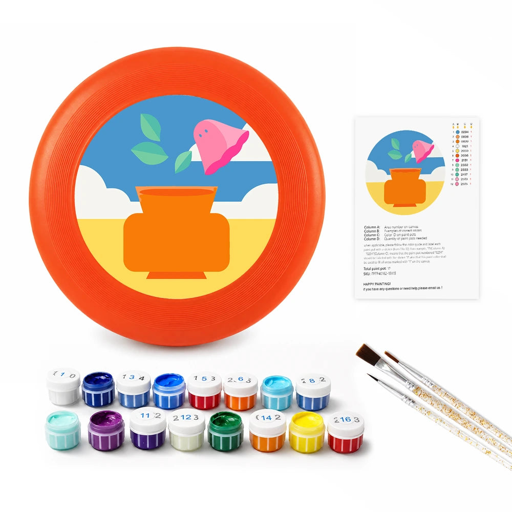 
Paint by Numbers - Frisbee | Vase with a Bird