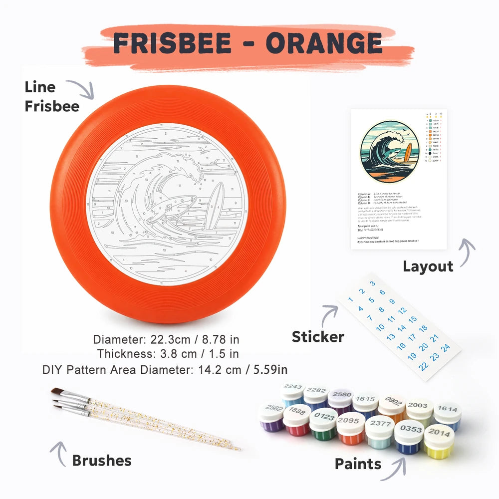Paint by Numbers - Frisbee | Wave and Surfboard
