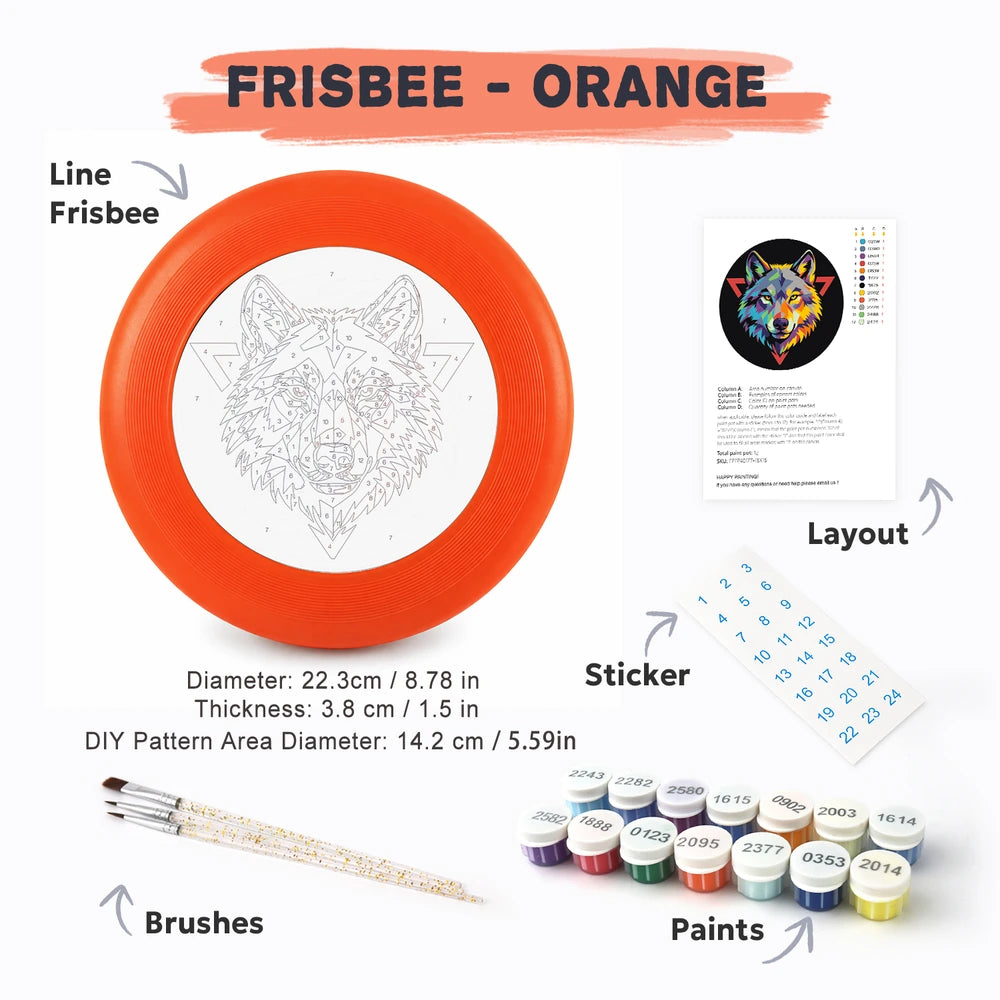 
Paint by Numbers - Frisbee | Wolf Head Emblem