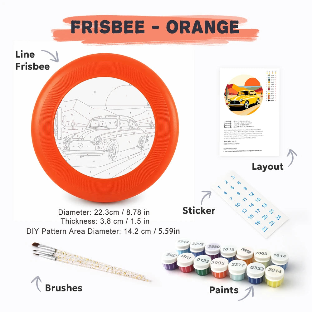 Paint by Numbers - Frisbee | Yellow Car at Sunset