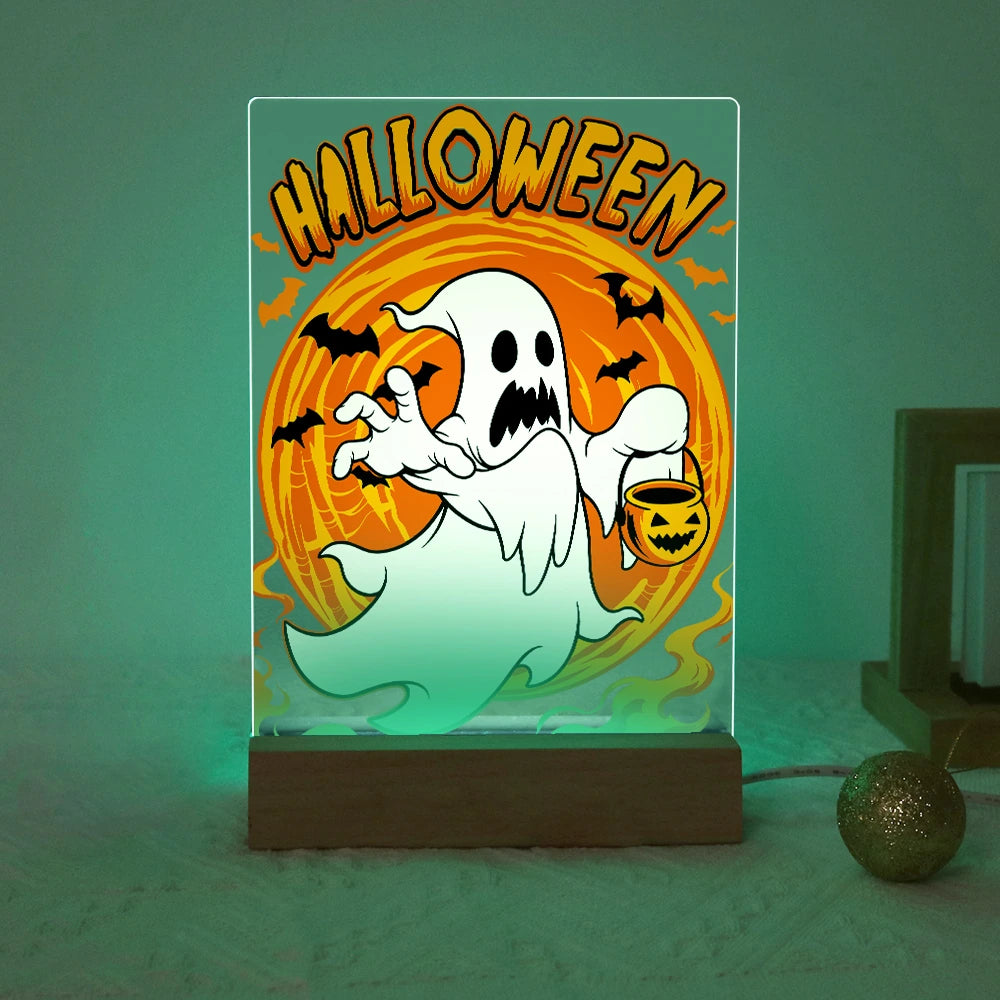 Paint by Numbers - Halloween Light | Ghost with Candy Bucket