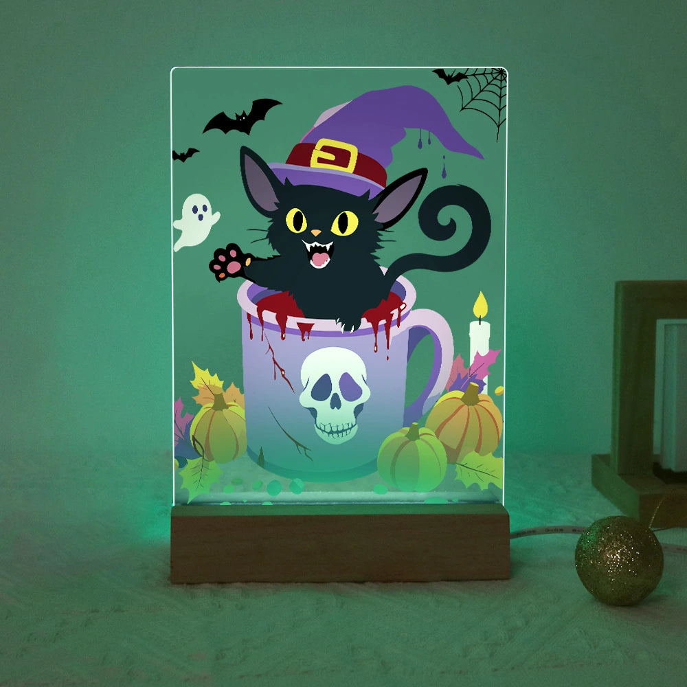 
Paint by Numbers - Halloween Light | Witch Cat in a Teacup