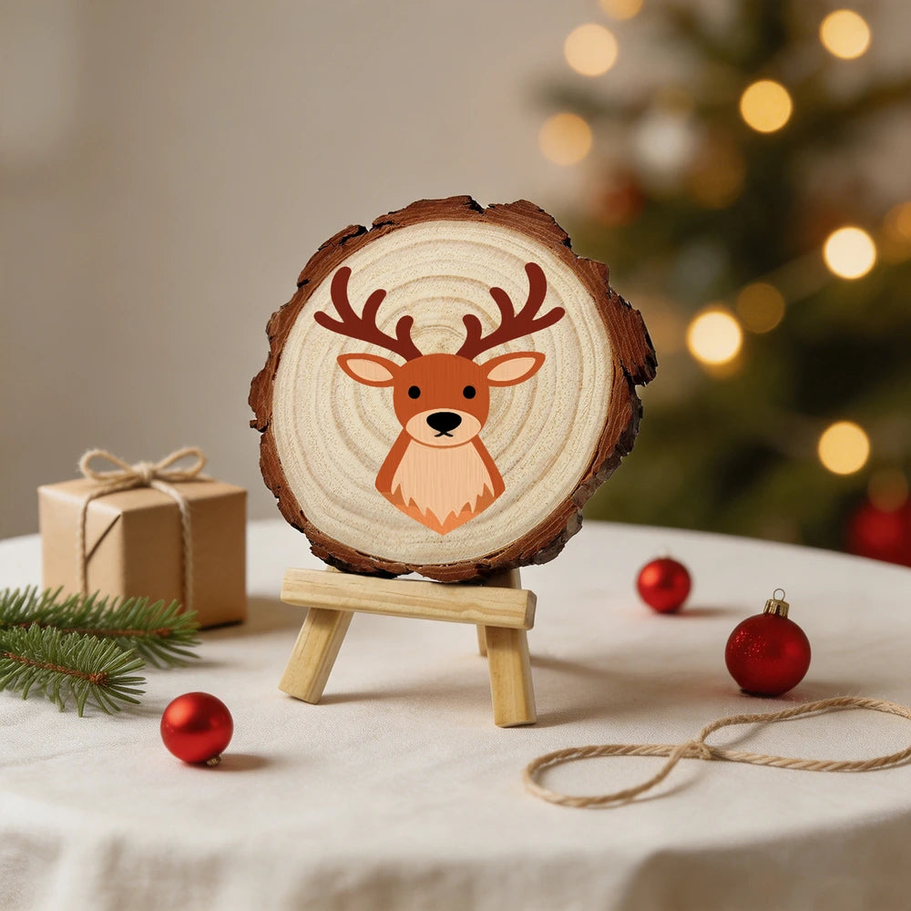 Paint by Numbers - Wood Slice | Reindeer Face