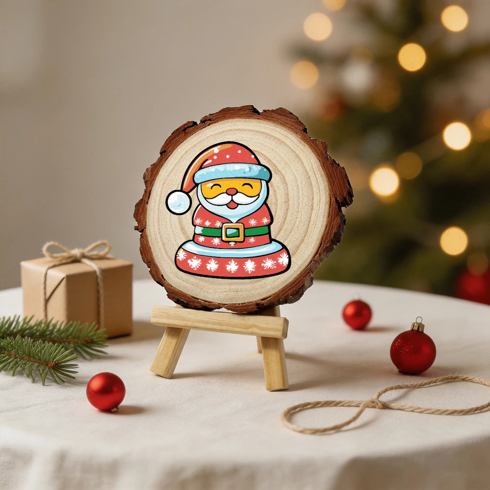 
Paint by Numbers - Wood Slice | Santa Cookie