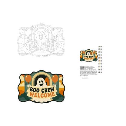 Paint by Numbers - Wooden Door Hanger | Boo Crew Welcome