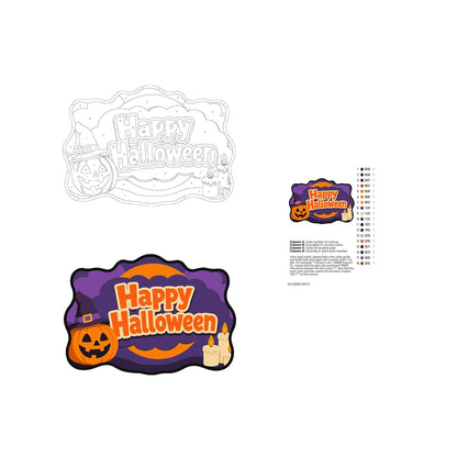 Paint by Numbers - Wooden Door Hanger | Happy Halloween Pumpkin and Candles