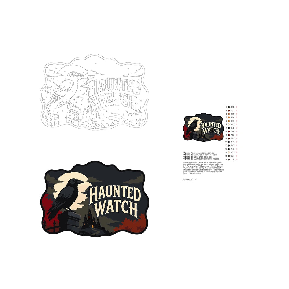 Paint by Numbers - Wooden Door Hanger | Haunted Watch