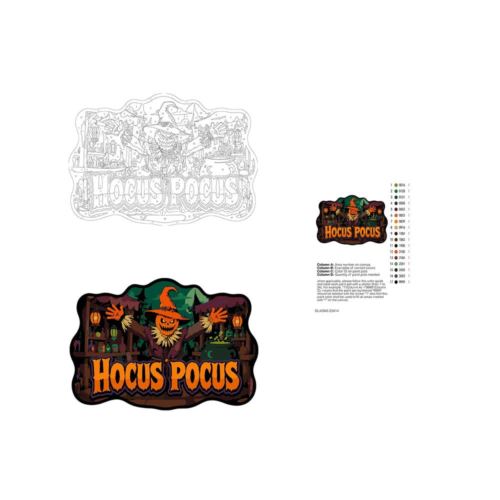 Paint by Numbers - Wooden Door Hanger | Hocus Pocus Scarecrow