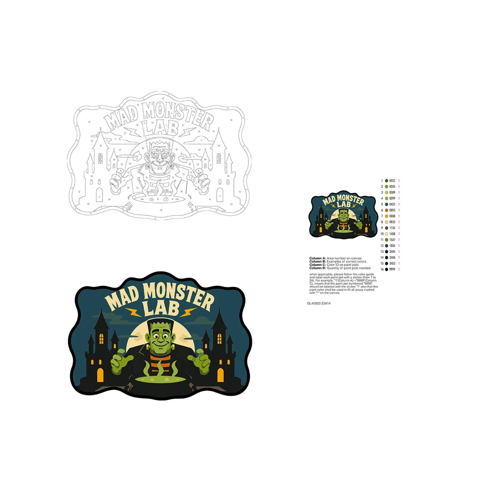 Paint by Numbers - Wooden Door Hanger | Mad Monster Lab