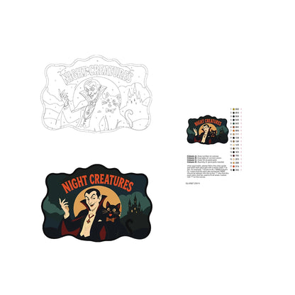 Paint by Numbers - Wooden Door Hanger | Night Creatures