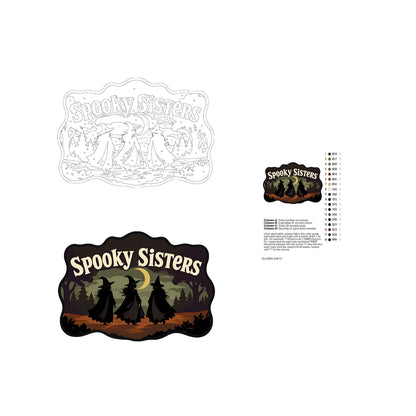 Paint by Numbers - Wooden Door Hanger | Spooky Sisters