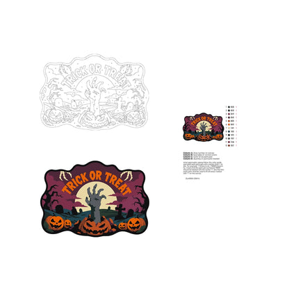 Paint by Numbers - Wooden Door Hanger | Trick or Treat Zombie Hand