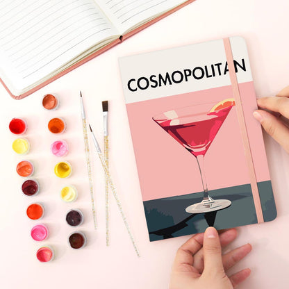 Paint by Numbers Hardcover Journal Notebook - Cosmopolitan Cocktail