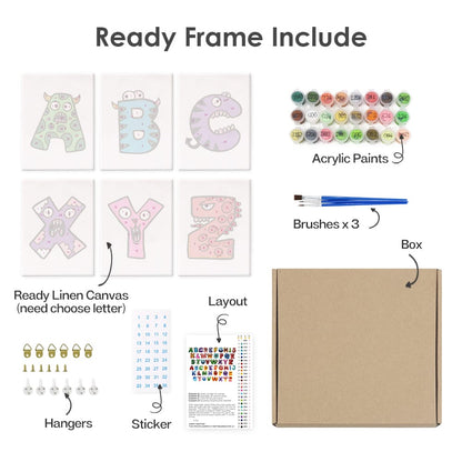 Paint by Numbers – Alphabet Painting Kit | A to Z Monster Letters