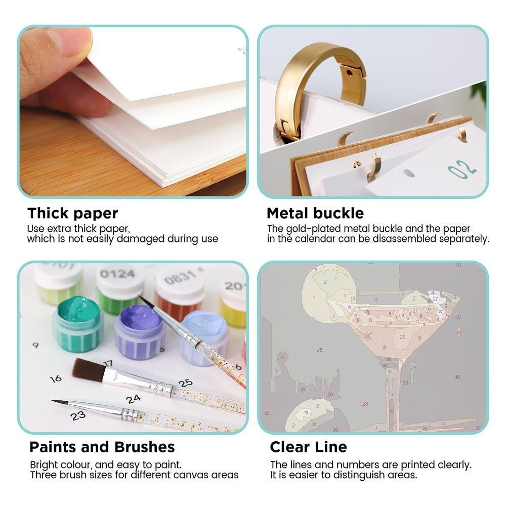 Paint by Numbers - 2026 Desk Calendar - Classic Cocktails