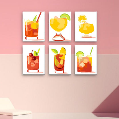 Paint by Numbers – 6 Mini Paintings | Refreshing Summer Cocktails Set
