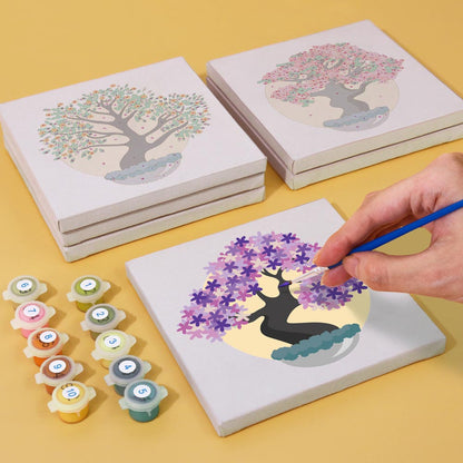 Paint by Numbers – 6 Mini Paintings | Bonsai Trees Set