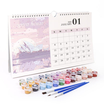 Paint by Numbers - 2026 Wall Calendar - World Landmarks Edition