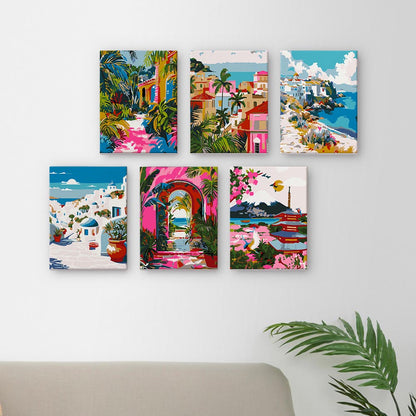 Paint by Numbers – 6 Mini Paintings | Mediterranean Set