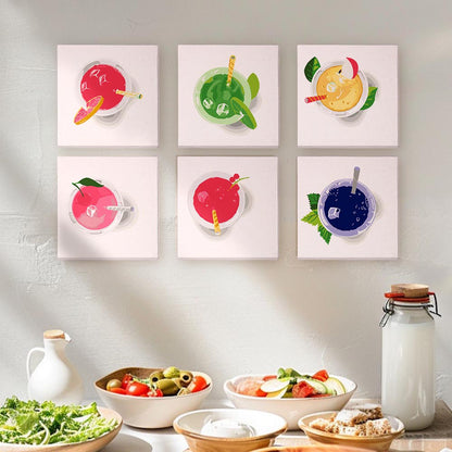 Paint by Numbers – 6 Mini Paintings | Top View Summer Drinks Set