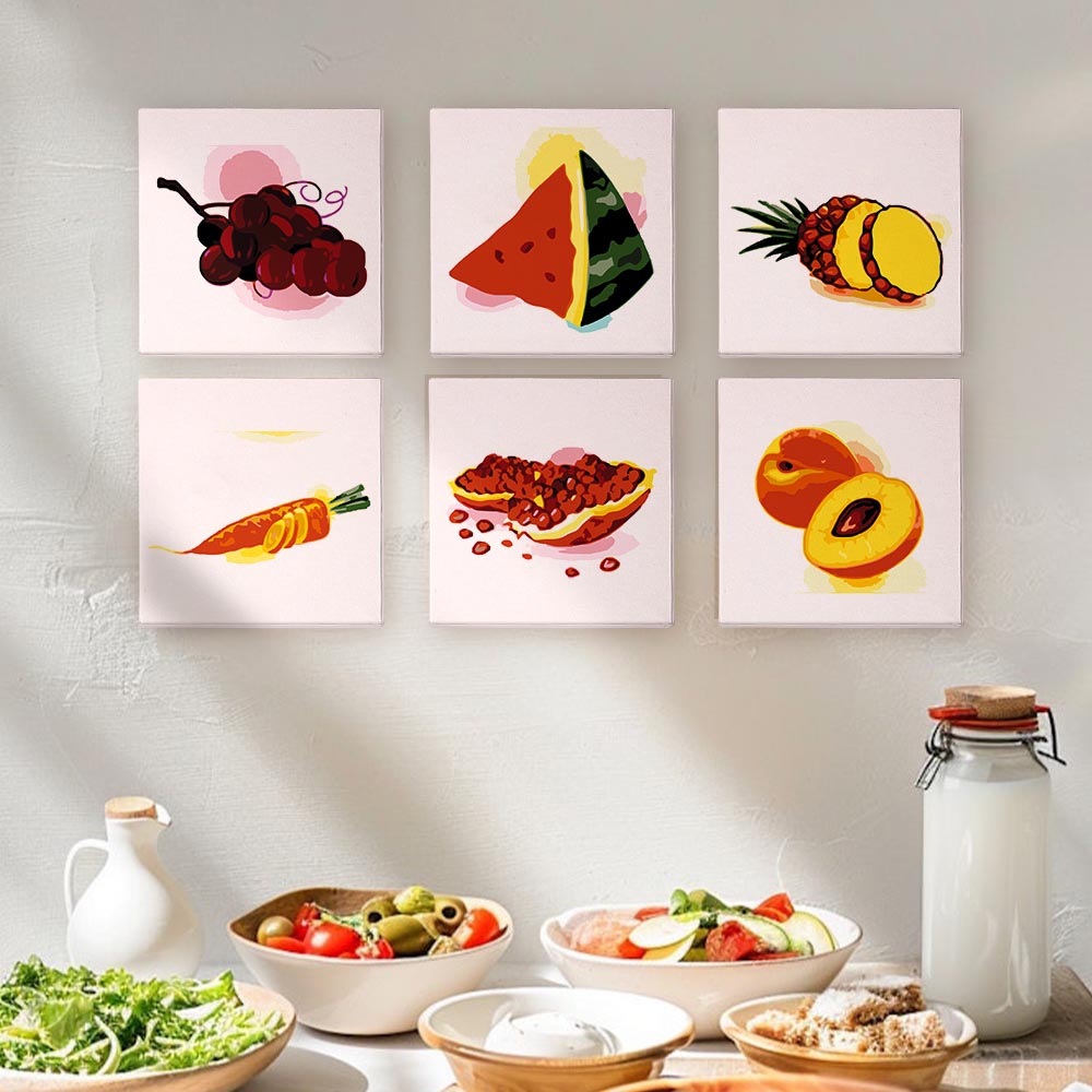 Paint by Numbers – 6 Mini Paintings | Juicy Fruit Set